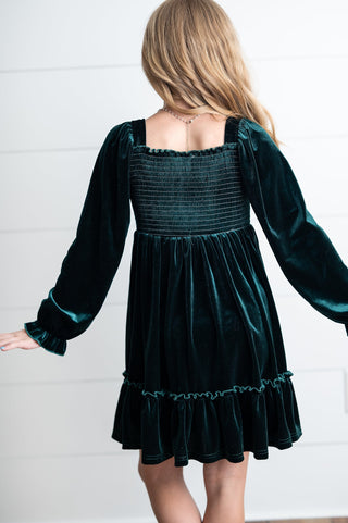 Dark Green Velvet Dress Dresses Oopsie Daisy Size: 2