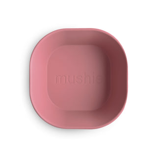 Square Dinnerware Bowl, Set of 2 Dinnerware Mushie Color: Dusty Rose