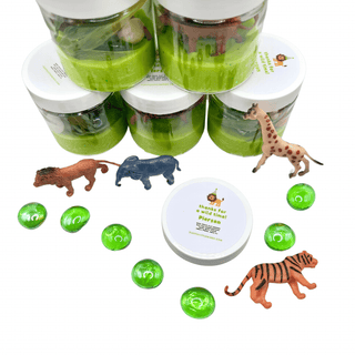Party Animals | Wild Animals | Zoo Play Dough Party Favors Sensory Activity Bin Playful Little Minds Select Desired Quantity of Jars: 8 I would like: Generic Birthday Label That Matches Theme