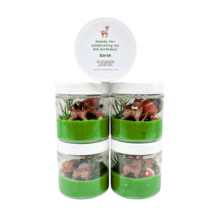 Woodlands Play Dough Party Favors for Kids' Farm Birthday Sensory Activity Bin Playful Little Minds Select Desired Quantity Of Jars: 8 I would like: Generic Birthday Label That Matches Theme
