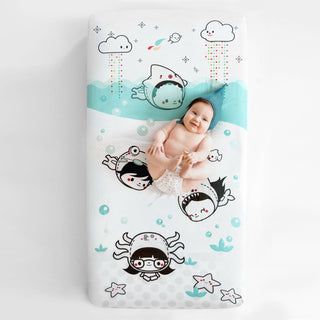 Rookie Humans Dive In Standard Size Crib Sheet | Baby Riddle
