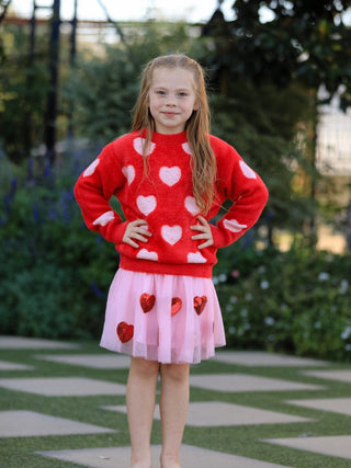 Valentine's Day Girls Pullover Sweater Top Rylee Faith Designs Size: 2