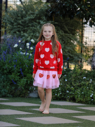 Valentine's Day Girls Pullover Sweater Top Rylee Faith Designs Size: 2