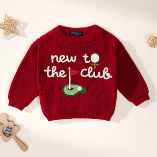 Hand-Embroidered New to the Club Golf Sweater