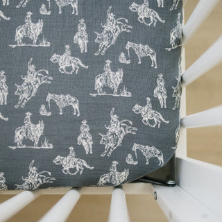 Wild West Muslin Crib Sheet Mebie Baby