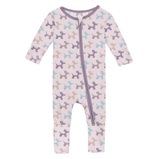 Bamboo Convertible Coverall - Shrinking Violet Balloon Dogs KicKee Pants Size: 9-12 Months