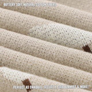 100% Cotton Knit Swaddle Baby Blanket Baby Blanket Bleu La La Color: Sheep - Khaki