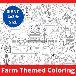 Farm Coloring Tablecloth Posters Creative Crayons Workshop OPTIONS: Personalized