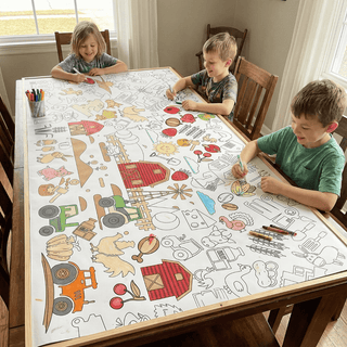Farm Coloring Tablecloth Posters Creative Crayons Workshop OPTIONS: Non-Personalized Images Only