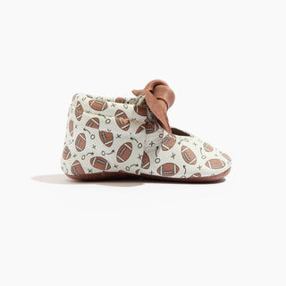First Down Knotted Bow Baby Shoe Bow Mocc Freshly Picked Style: Soft Sole Size: 1