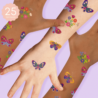 Butterflies & Blossoms Variety Temporary Tattoos Set Party Tats Flash Tattoos