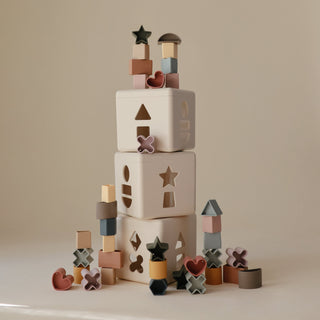 Shape Sorting Box toys Mushie Color: Petal