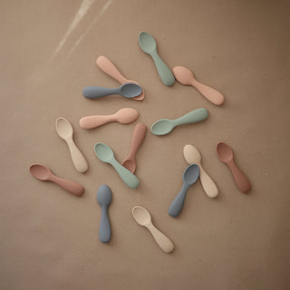 Silicone Toddler Starter Spoons 2-Packsilicone tablewareMushieColor: Tradewinds/Shifting Sand