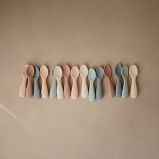 Silicone Toddler Starter Spoons 2-Packsilicone tablewareMushieColor: Tradewinds/Shifting Sand