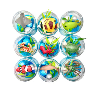 Ocean-Themed Play Dough Party Favors: Under the Sea Birthday Sensory Activity Bin Playful Little Minds Select Your Desired Quantity: 8 Select Sticker Option For Lids: Generic Birthday Label That Matches Theme