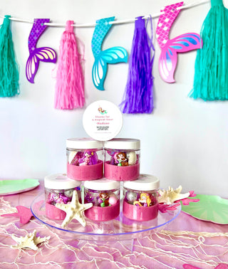 Custom Mermaid Play Dough Favors for Birthday Party Goodie Bags Sensory Activity Bin Playful Little Minds Select Your Desired Quantity: 8 I would like: Generic Birthday Label That Matches Theme