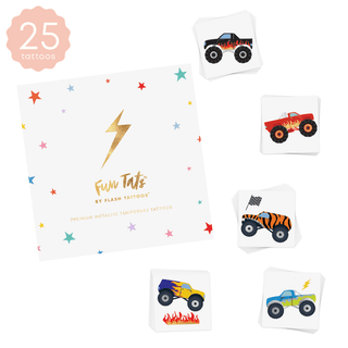 Monster Truck Variety Temporary Tattoos Set Party Tats Flash Tattoos