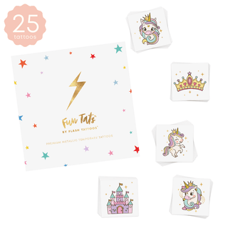 Unicorn Princess Variety Temporary Tattoos Set Party Tats Flash Tattoos