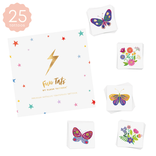 Butterflies & Blossoms Variety Temporary Tattoos Set Party Tats Flash Tattoos