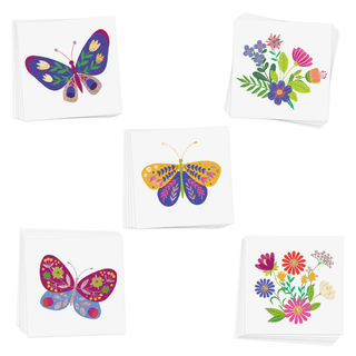 Butterflies & Blossoms Variety Temporary Tattoos Set Party Tats Flash Tattoos