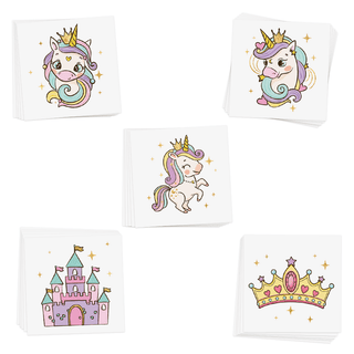Unicorn Princess Variety Temporary Tattoos Set Party Tats Flash Tattoos