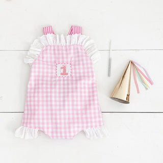 Baby Girl Smocked First Birthday Bubble Girl Bubble Seven Lantern Lane Size: 12M