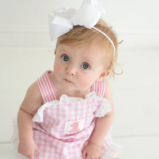 Baby Girl Smocked First Birthday Bubble Girl Bubble Seven Lantern Lane Size: 12M