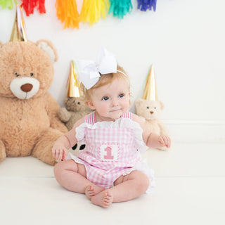 Baby Girl Smocked First Birthday Bubble Girl Bubble Seven Lantern Lane Size: 12M