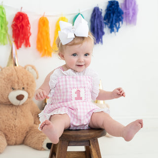Baby Girl Smocked First Birthday Bubble Girl Bubble Seven Lantern Lane Size: 12M