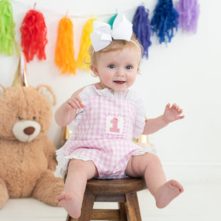 Baby Girl Smocked First Birthday Bubble Girl Bubble Seven Lantern Lane Size: 12M