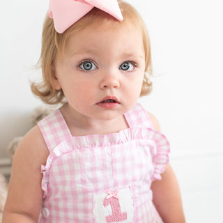 Girls Smocked First Birthday Longall Girl Bubble Seven Lantern Lane Size: 12M
