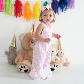 Girls Smocked First Birthday Longall Girl Bubble Seven Lantern Lane Size: 12M