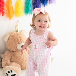 Girls Smocked First Birthday Longall Girl Bubble Seven Lantern Lane Size: 12M