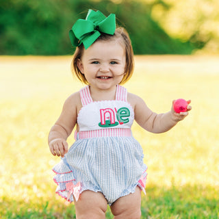 Hole-In-One Blue First Birthday Golf Bubble Baby One-Pieces Seven Lantern Lane Size: 12M