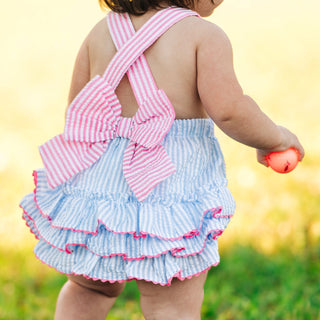 Hole-In-One Blue First Birthday Golf Bubble Baby One-Pieces Seven Lantern Lane Size: 12M