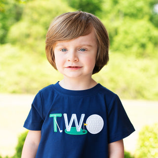 Teeing Up To Two Birthday Golf T-Shirt Baby & Toddler Tops Seven Lantern Lane Size: 2T