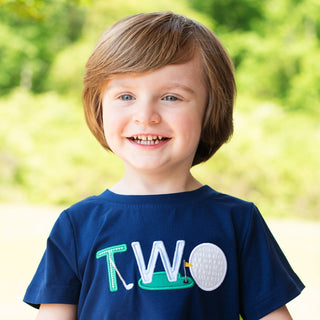 Teeing Up To Two Birthday Golf T-Shirt Baby & Toddler Tops Seven Lantern Lane Size: 2T