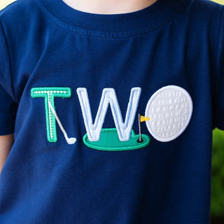 Teeing Up To Two Birthday Golf T-Shirt Baby & Toddler Tops Seven Lantern Lane Size: 2T
