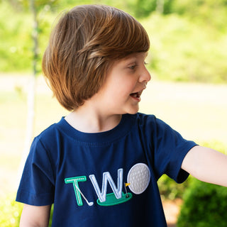 Teeing Up To Two Birthday Golf T-Shirt Baby & Toddler Tops Seven Lantern Lane Size: 2T