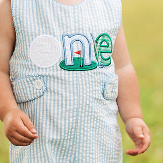 Baby Boy First Birthday Golf Hole-In-One Jon Jon Baby One-Pieces Seven Lantern Lane Size: 12M
