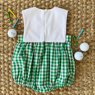 Baby Boy First Birthday Golf Hole-In-One Reversible Golf Bubble Baby One-Pieces Seven Lantern Lane Size: 12M