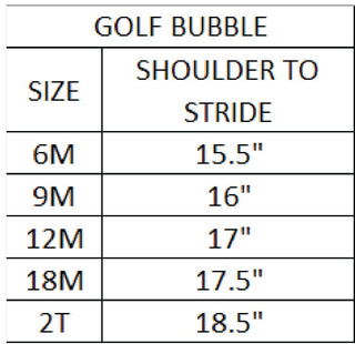 Par-Tee Golf Sunsuit Boy Bubble Seven Lantern Lane Size: 3M