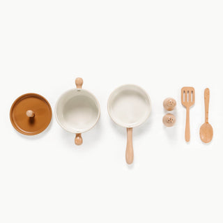 Wholesale Play Cooking Set Gathre Color: Camel