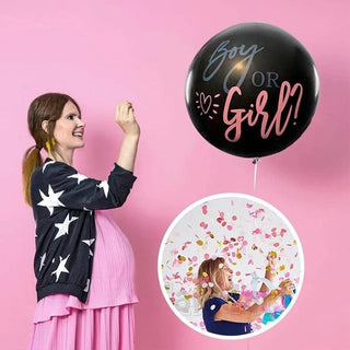Gender Reveal Balloon with Confetti Baby Riddle