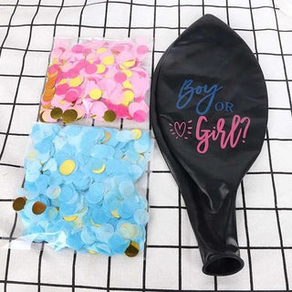 Gender Reveal Balloon with Confetti Baby Riddle