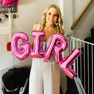 Baby Riddle Gender Reveal Boy & Girl Letter Foil Balloons | Baby Riddle
