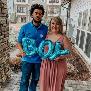 Baby Riddle Gender Reveal Boy & Girl Letter Foil Balloons | Baby Riddle