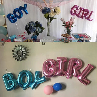 Baby Riddle Gender Reveal Boy & Girl Letter Foil Balloons | Baby Riddle