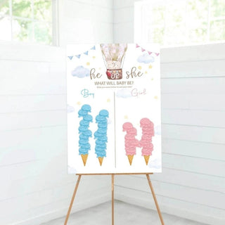 Baby Riddle Gender Reveal Poster with Voting Stickers | Baby Riddle