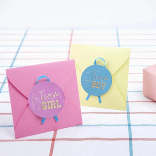Gender Reveal Stickers - Team Boy & Team Girl Baby Riddle